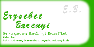 erzsebet barenyi business card